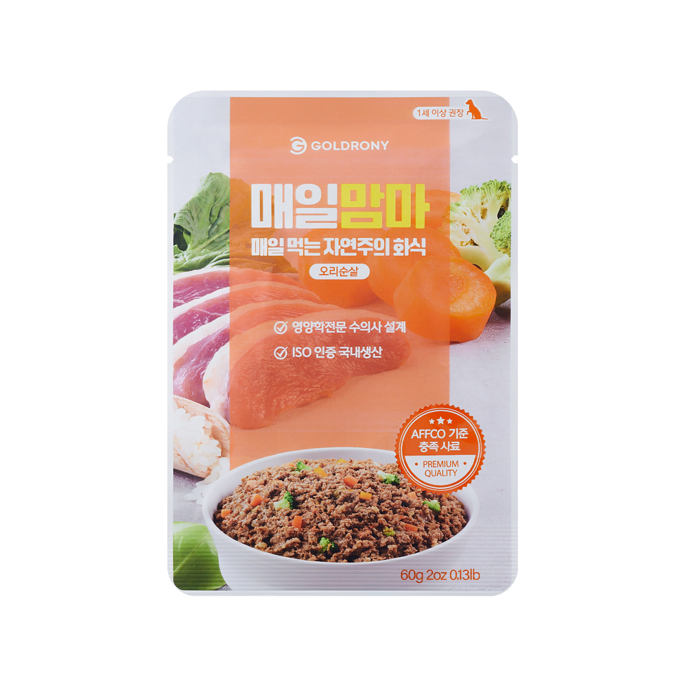 골드로니 매일맘마 오리 60g 강아지 실온보관 화식사료
