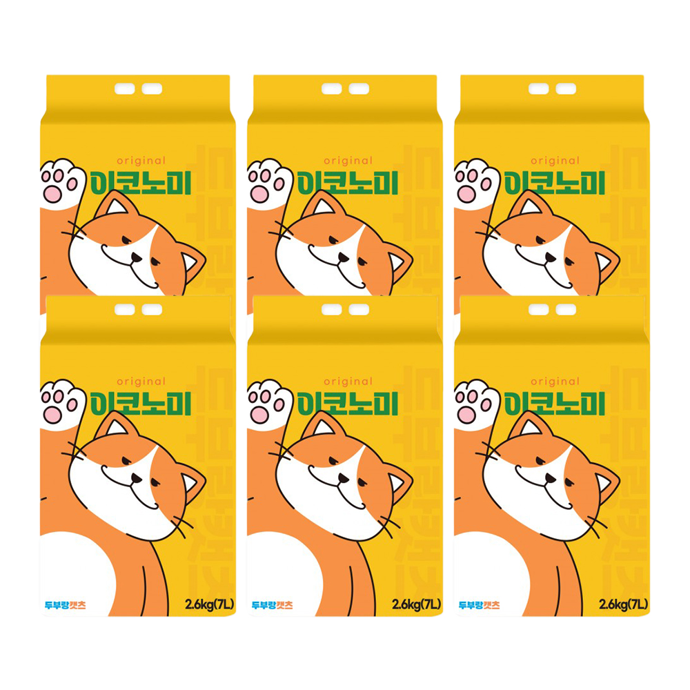 두부랑캣츠 고양이 반려묘 대용량 두무모래 이코노미 2.6kg 오리지널 (6개입) - 메인 이미지