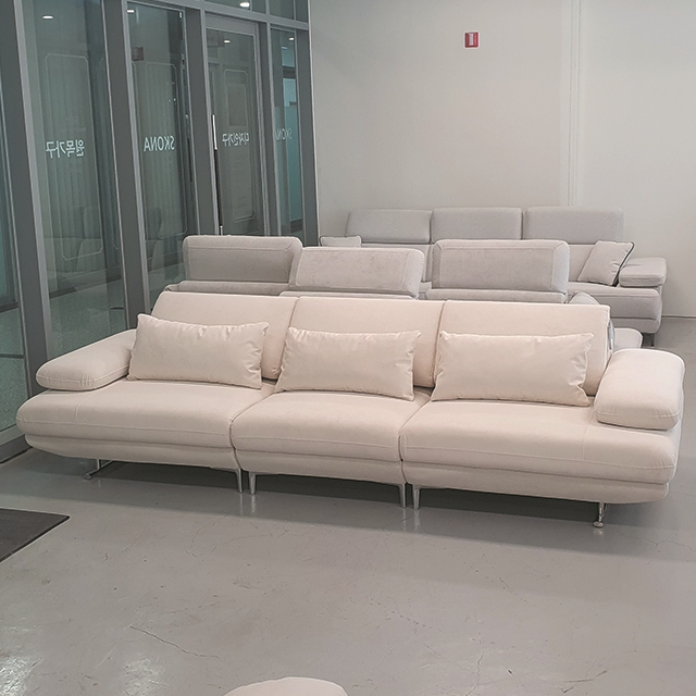 스코나 보르센 세투스 아쿠아텍스 패브릭 스윙 소파 스툴포함, 크림화이트, 4인용