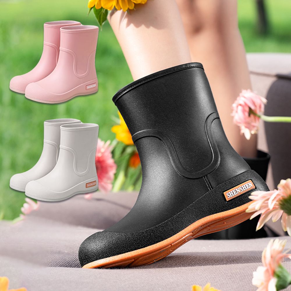 여성 숏레인부츠 가벼운 미들 첼시 레인부츠 비오는날신발