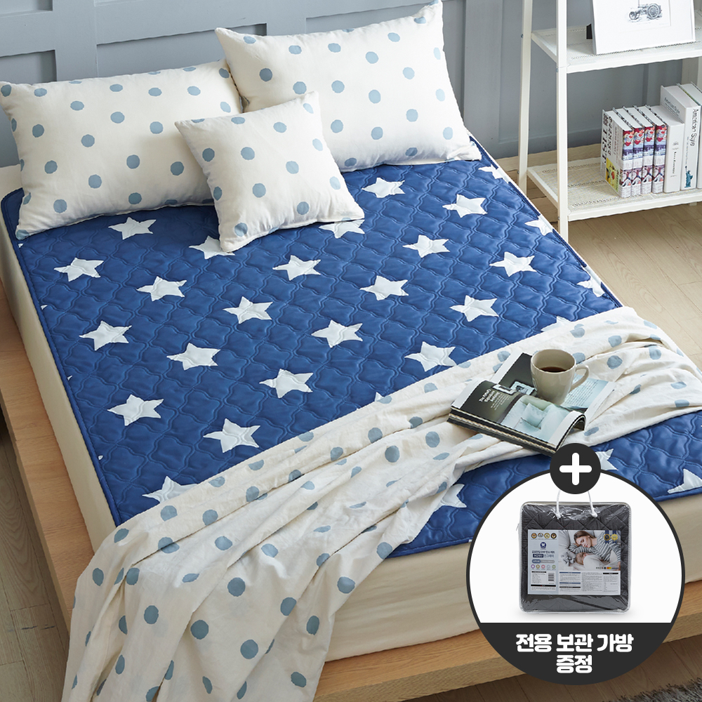 곰표한일 워셔블 전기요 온열매트 캠핑 스타블루 더블