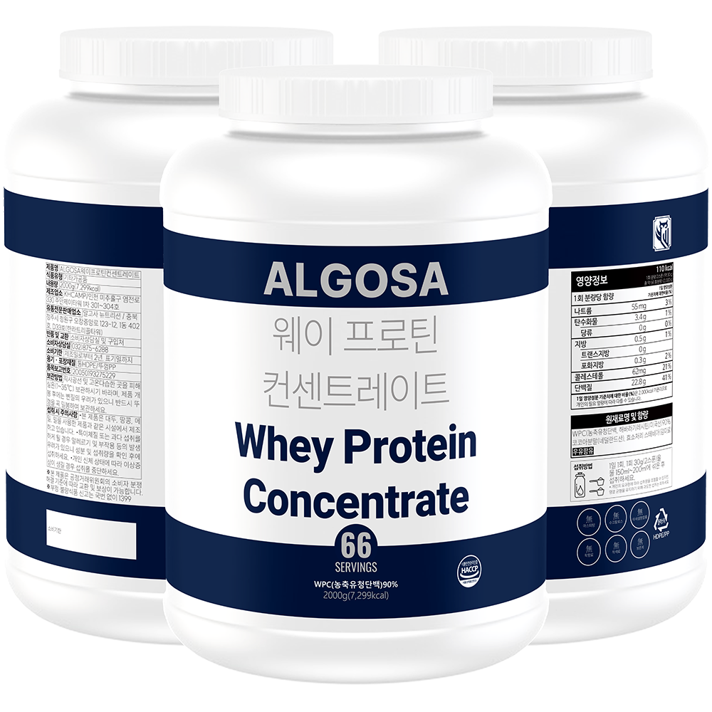 알고사 웨이 프로틴 WPC 인공감미료 무첨가 2kg, 1개