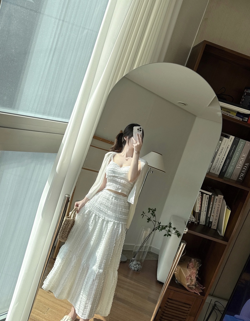[신상💛롱ver*/숏ver*]동남아 휴양지 캡내장 프릴 나시 투피스 세트 상세 이미지 5