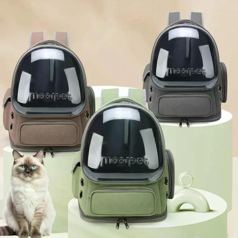 투명 반려동물 가방 고양이 강아지 용 야외 여행 배낭 통기성 운반 반려견 반려묘 그린 - 상세 이미지 4