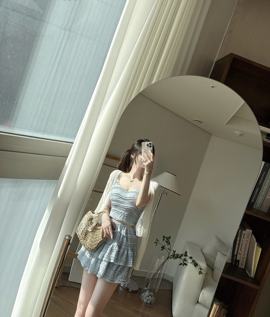 [신상💛롱ver*/숏ver*]동남아 휴양지 캡내장 프릴 나시 투피스 세트 상세 이미지 40