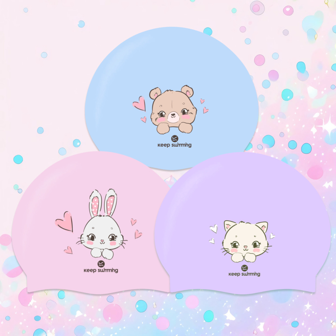 테디버니키티 실리콘수모 하트수모 귀여운수모 일러스트 동물 캐릭터수모 수모코디 여자수모 어린이 아동 생존수영 - 상세 이미지 5