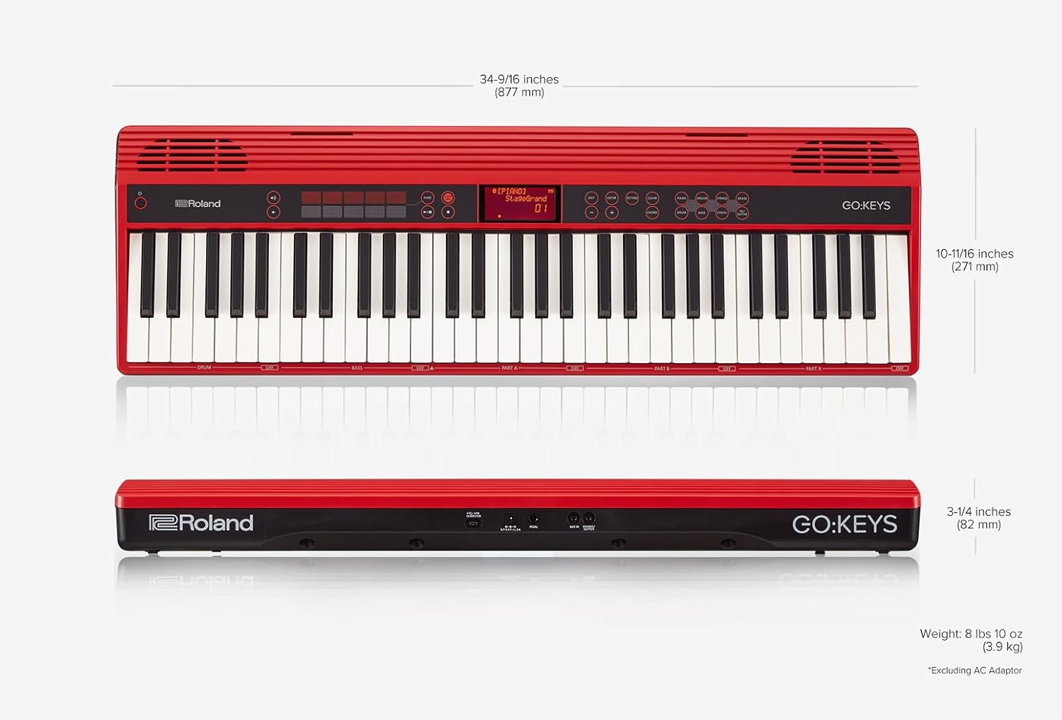 롤랜드 ROLAND 엔트리 키보드 61건반 GO-61K GO:KEYS 레드 - 상세 이미지 2