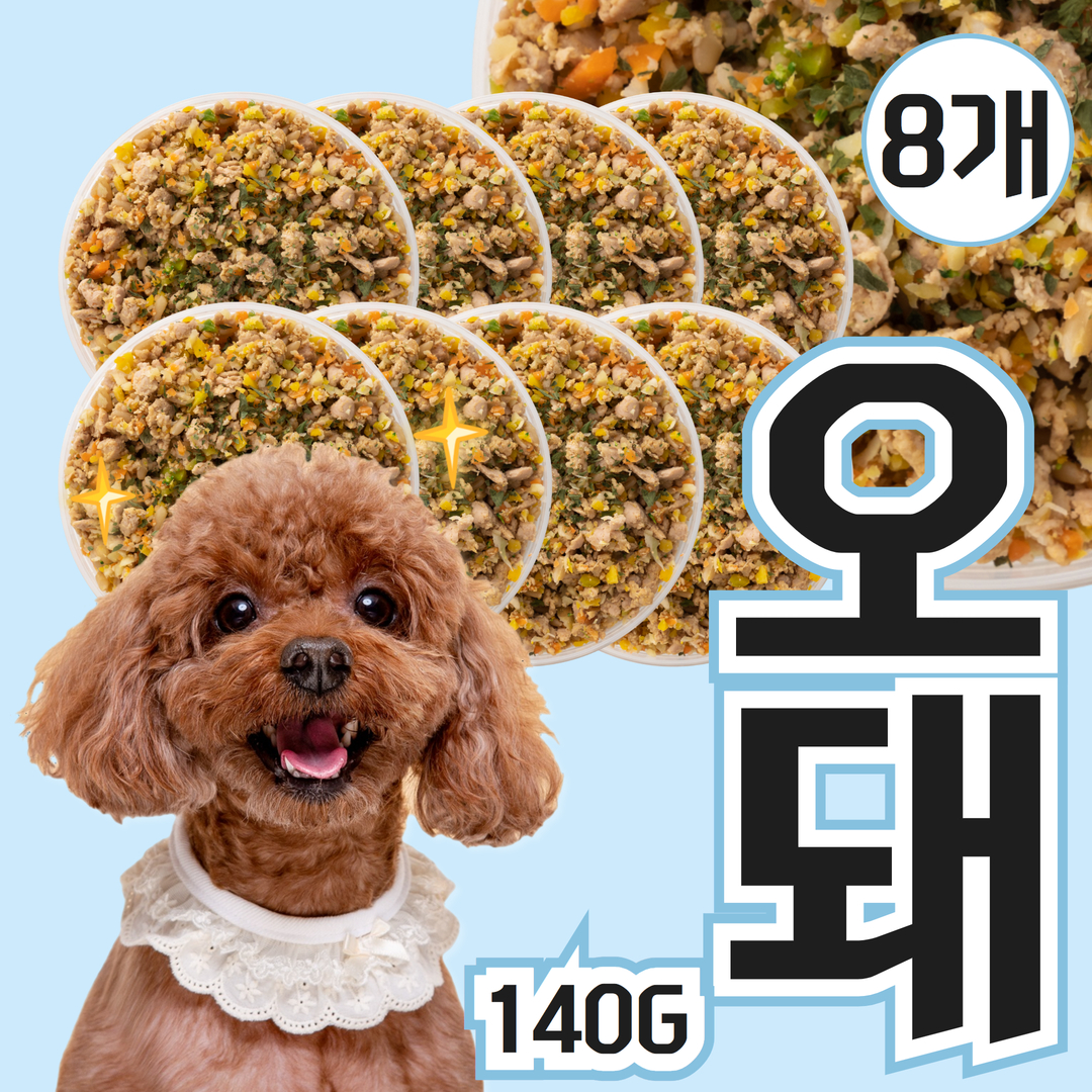 강아지화식 내추럴피드 자연식 사료 오리돼지피드 오리+돼지, 140g, 8개 - 상품 이미지