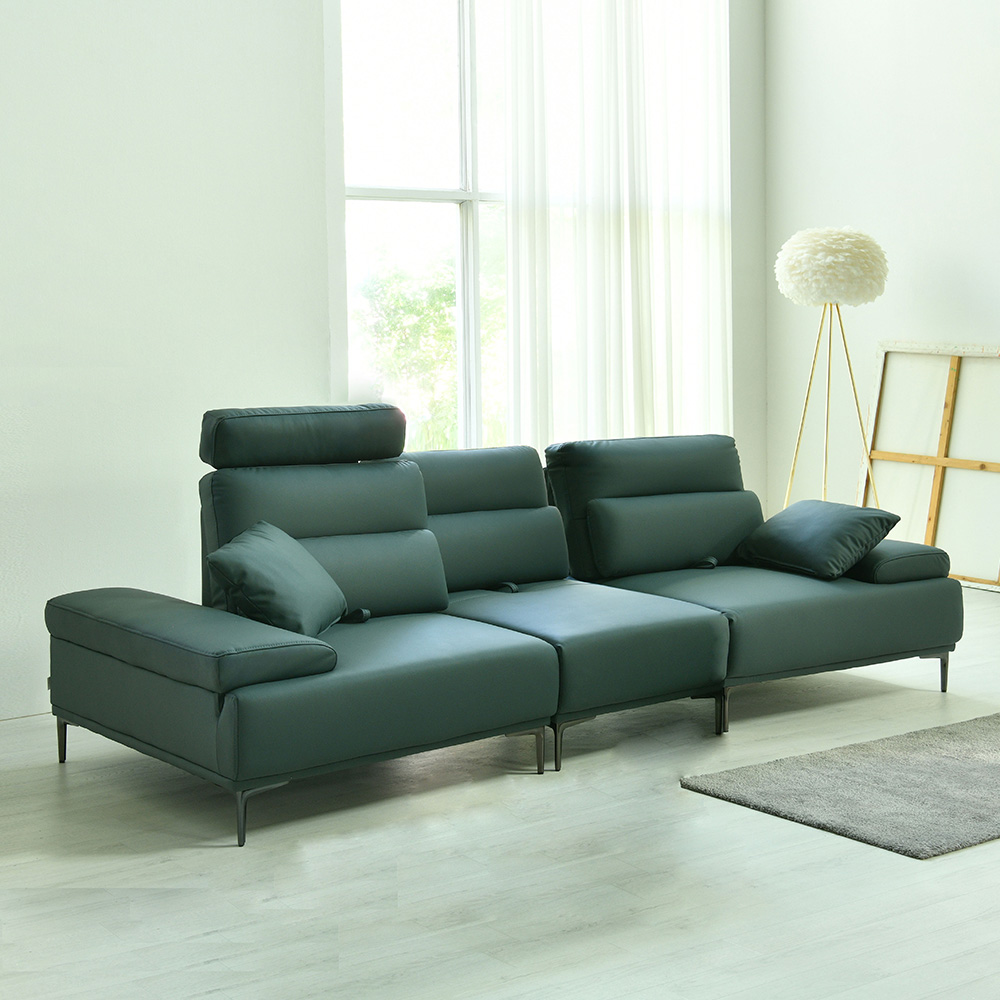 스코나 레아모 실리콘레더 가죽 좌방석확장 4인 스윙 소파 침대쇼파 소파베드