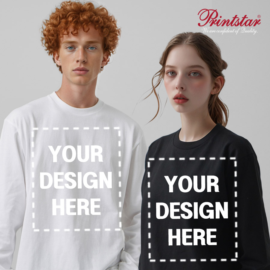 프린트스타 110-CLL 17수 긴팔 라운드티셔츠 단체티 반티 소량인쇄 1장도제작가능