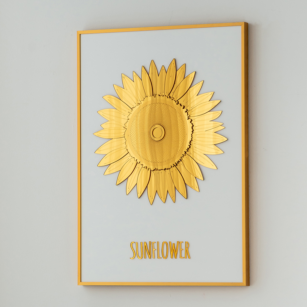 국산 플라이토 골드림 입체 인테리어 액자 풍수 해바라기 집들이 개업 돈들어오는 그림 선물