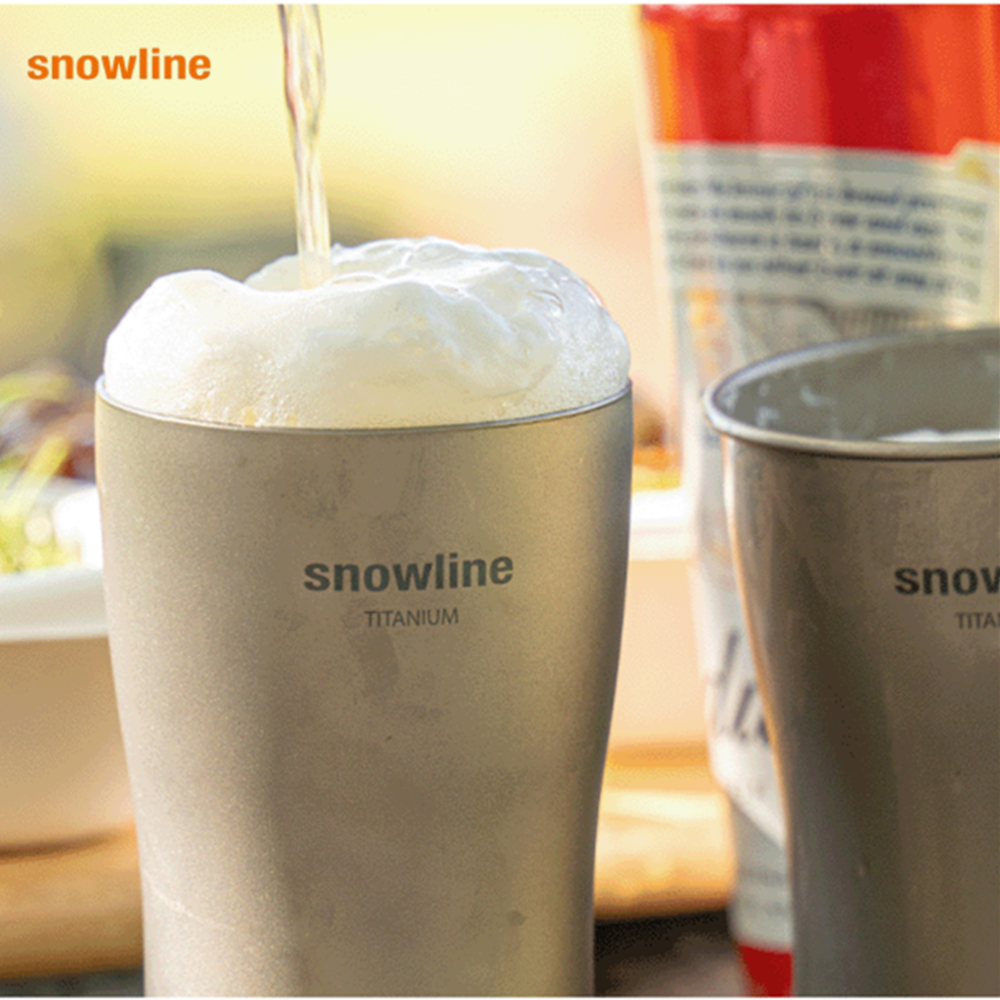 스노우라인 티타늄 더블월 맥주잔 350ml 지문방지 보온 보냉 캠핑 등산 컵