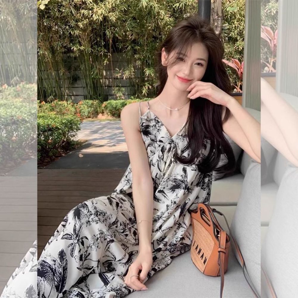 바캉스룩 여자 점프수트 팬츠 종아리아래멜빵 점프슈트 데님 멜빵바지 오버롤 와이드 여성 여름 수묵화 S - 상세 이미지 3