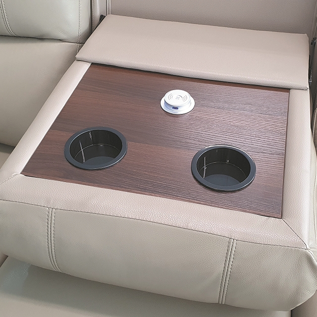 스코나 생트마리 이태리 천연 면피가죽 리클라이너 소파 스툴미포함, 진베이지, 4인용