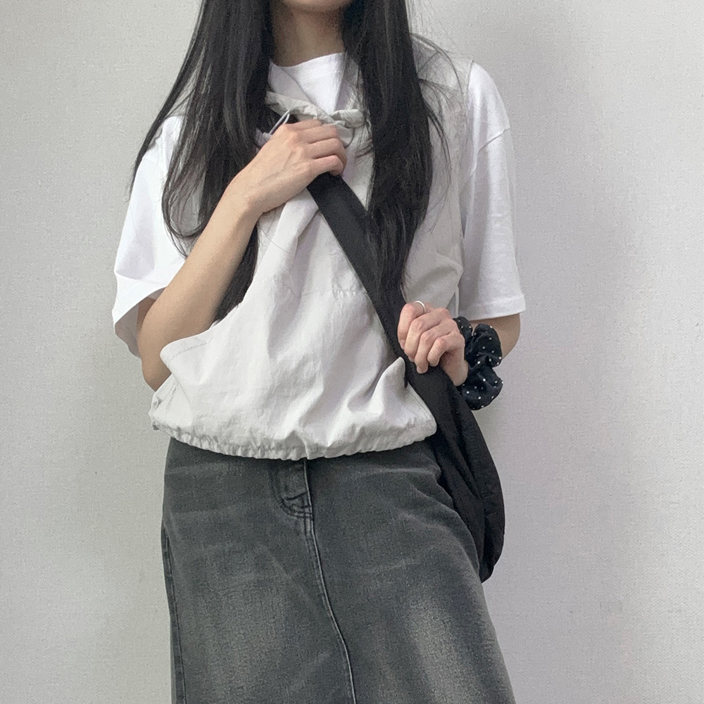 아노락조끼 레이어드 후드 나일론 조끼 베스트 나시 스트링 여자 봄 여름 [3Color] - 상품 이미지