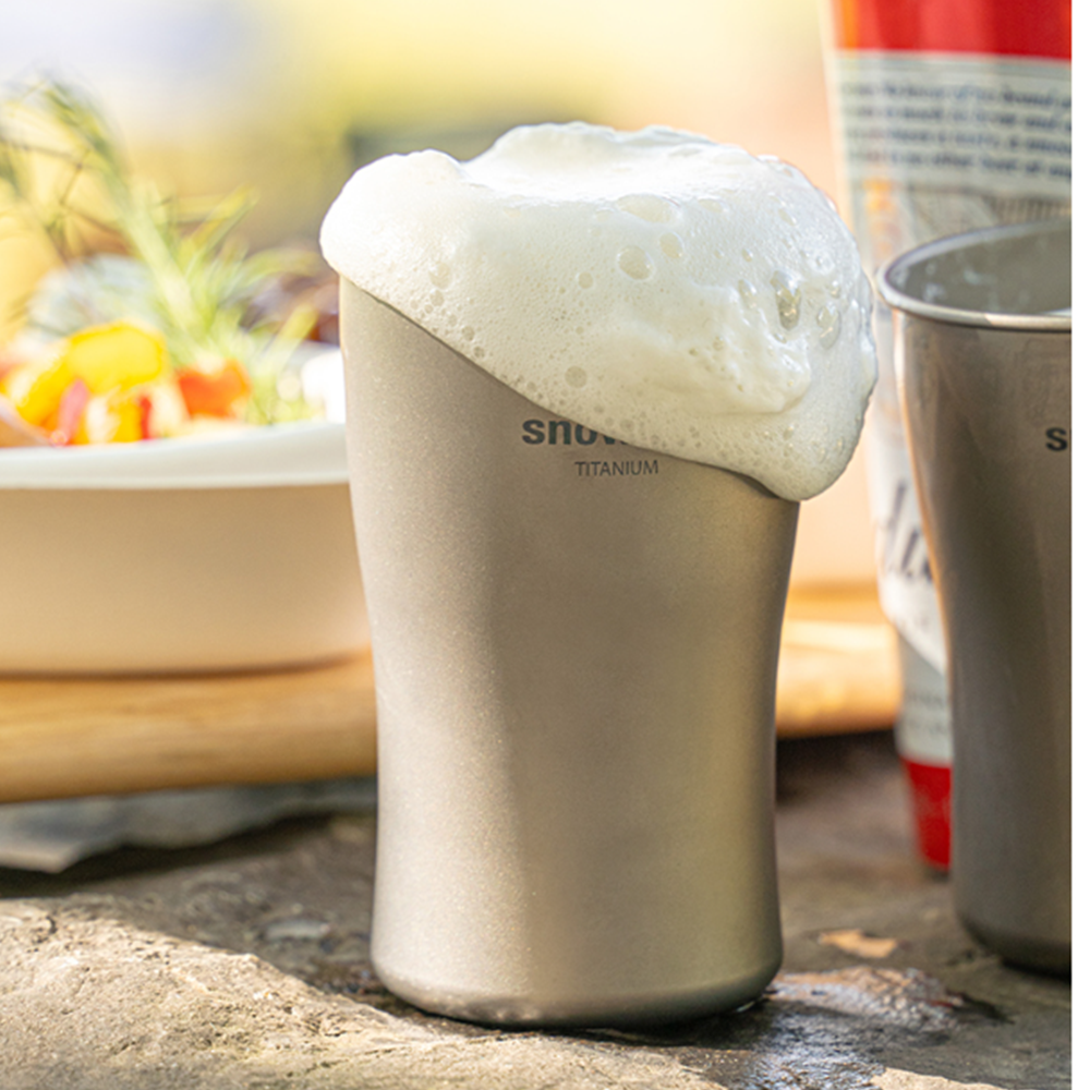 스노우라인 티타늄 더블월 맥주잔 350ml 지문방지 보온 보냉 캠핑 등산 컵 - 상세 이미지 3
