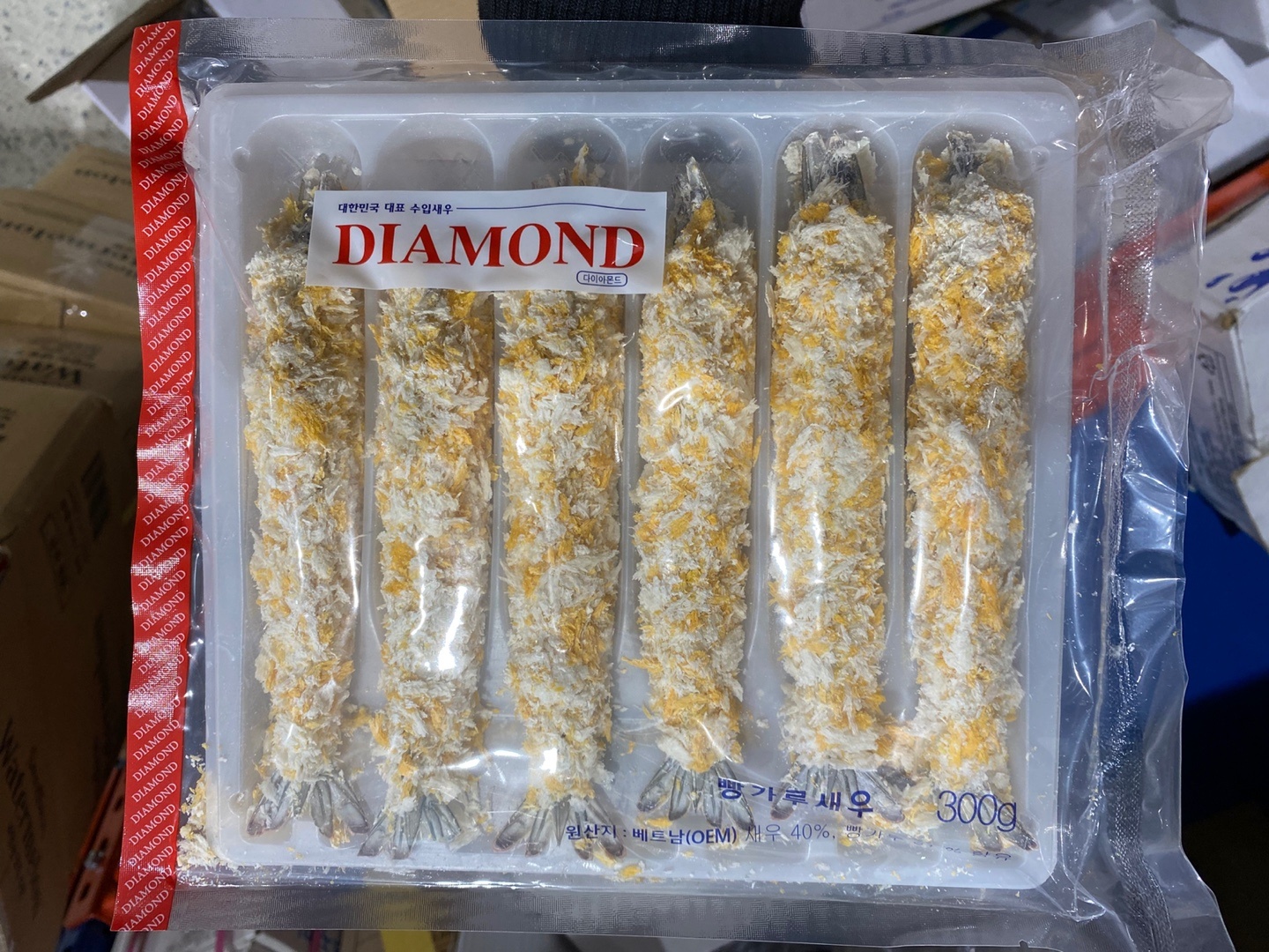 다이아몬드 빵가루새우 50G 6미 헤드온 빵가루 새우튀김 왕새우튀김 대왕새우튀김