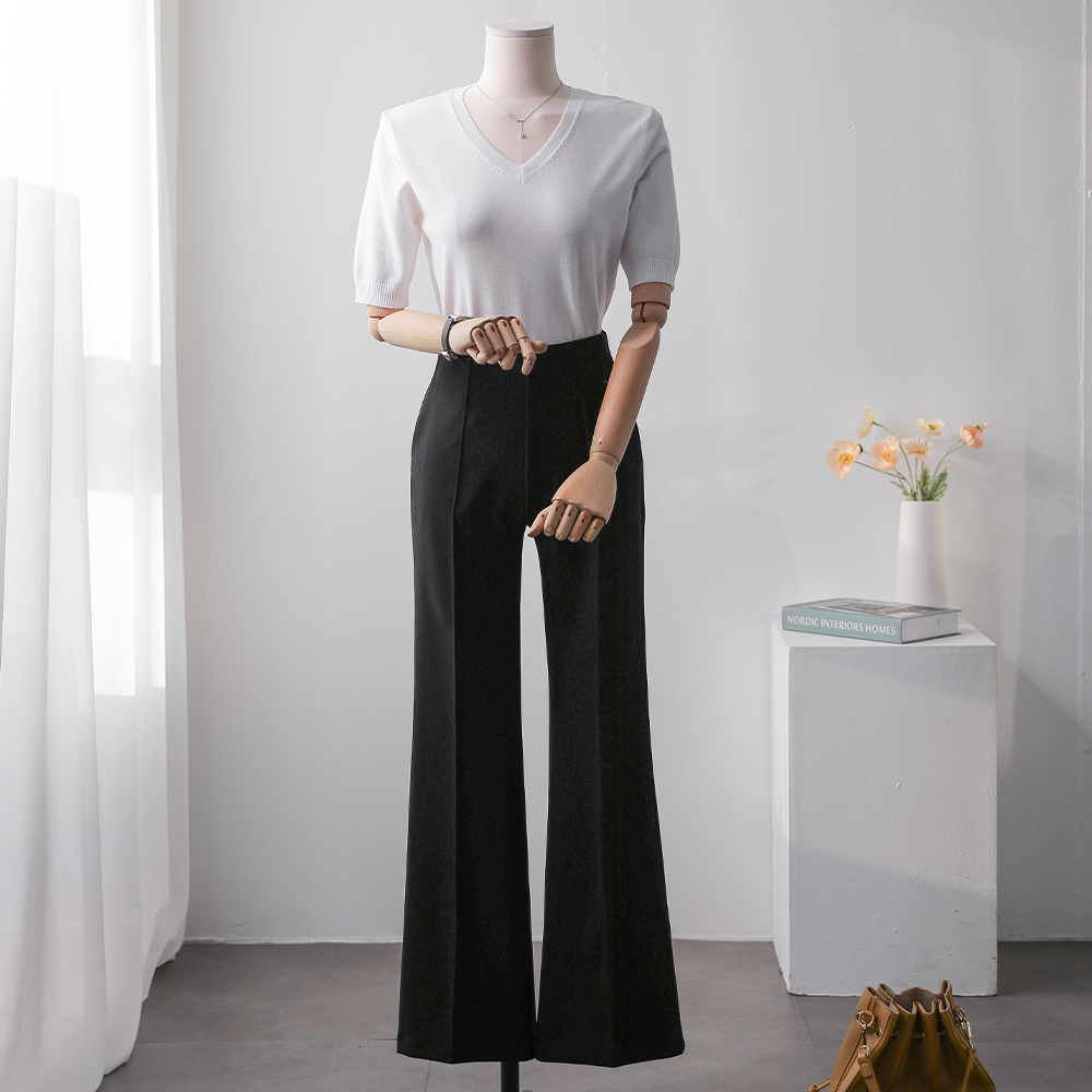 베오 몸매보정핏 스판 밴딩 부츠컷 팬츠 - 상세 이미지 3