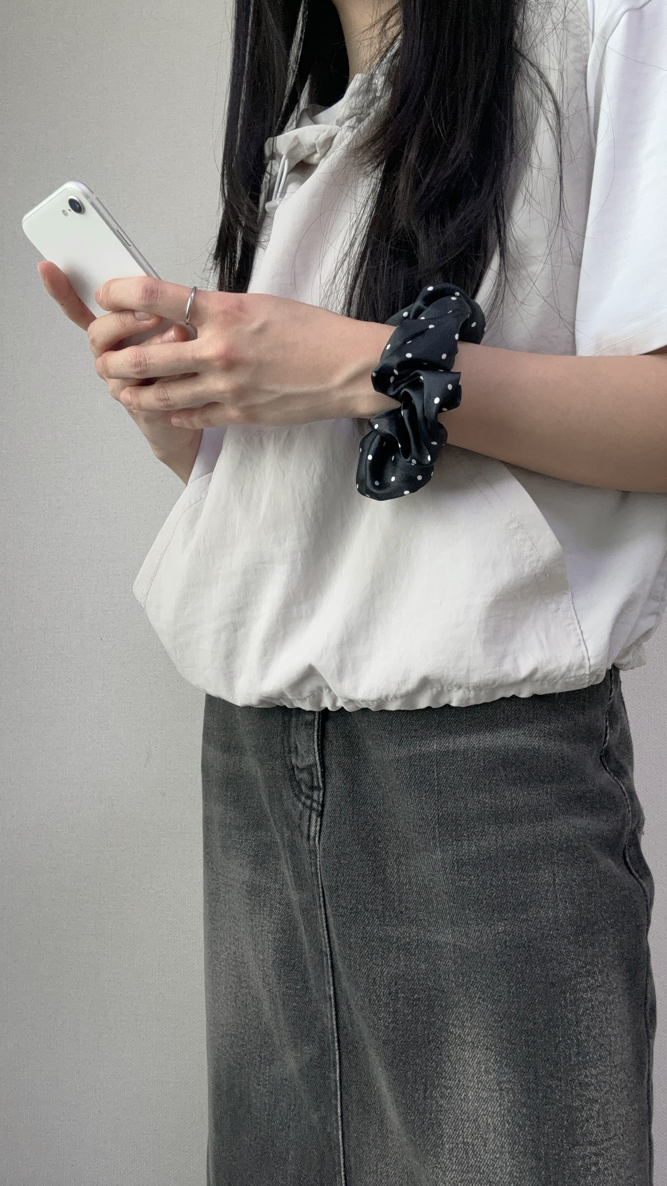 아노락조끼 레이어드 후드 나일론 조끼 베스트 나시 스트링 여자 봄 여름 [3Color] - 상세 이미지 3