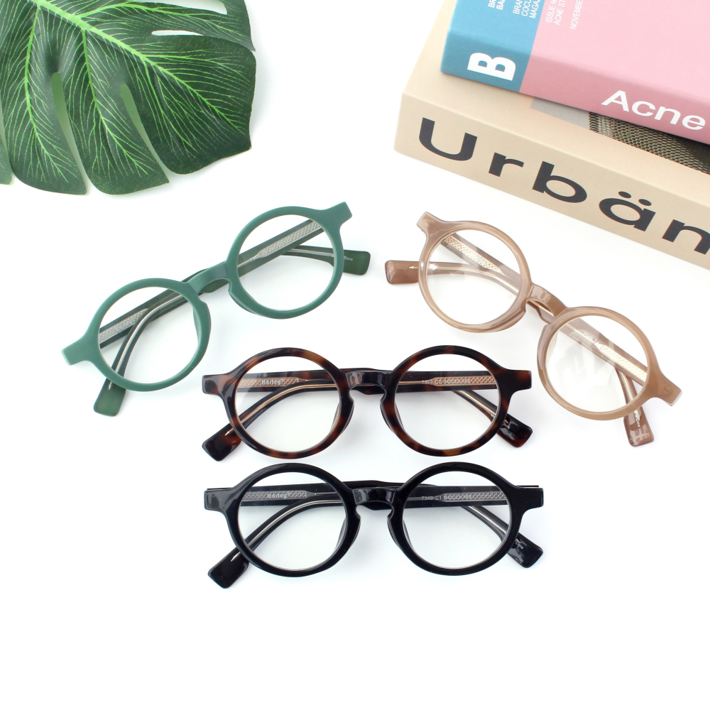 김구안경 긱시크 호피 뿔테안경 동그란 변색렌즈 원형 고도근시 안경테 허영만 - 상품 이미지