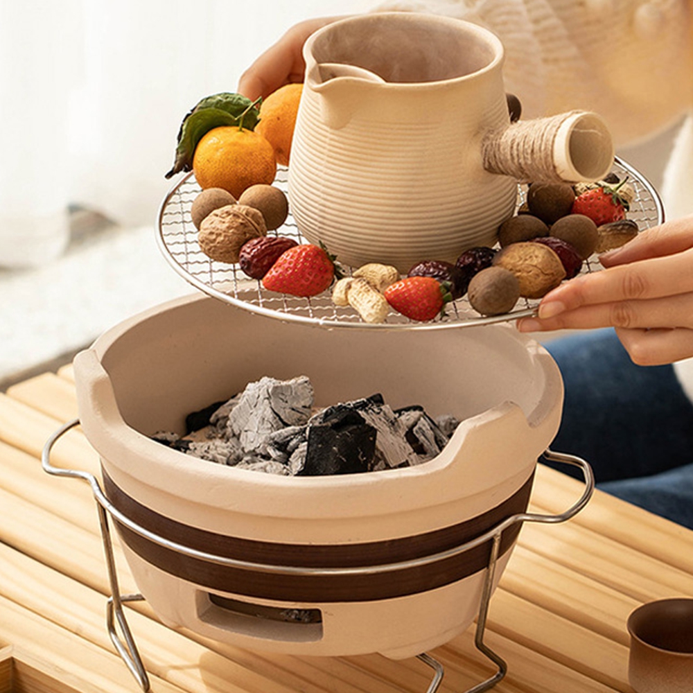 가정용 미니화로대 원형 토기 숯화로 캠핑 바비큐 꼬치구이