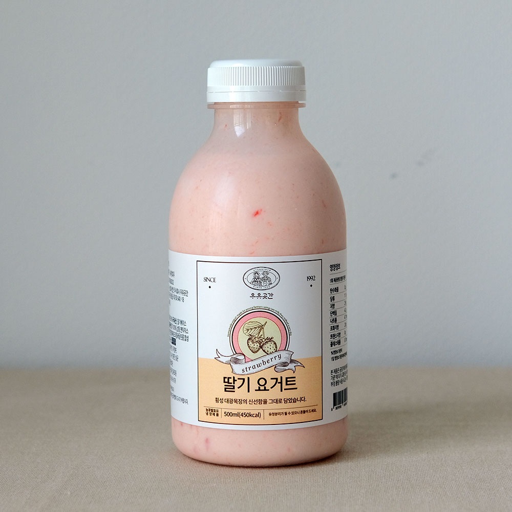 우유곳간 목장 직송 수제 마시는 요거트 딸기, 500ml, 1개 - 상품 이미지