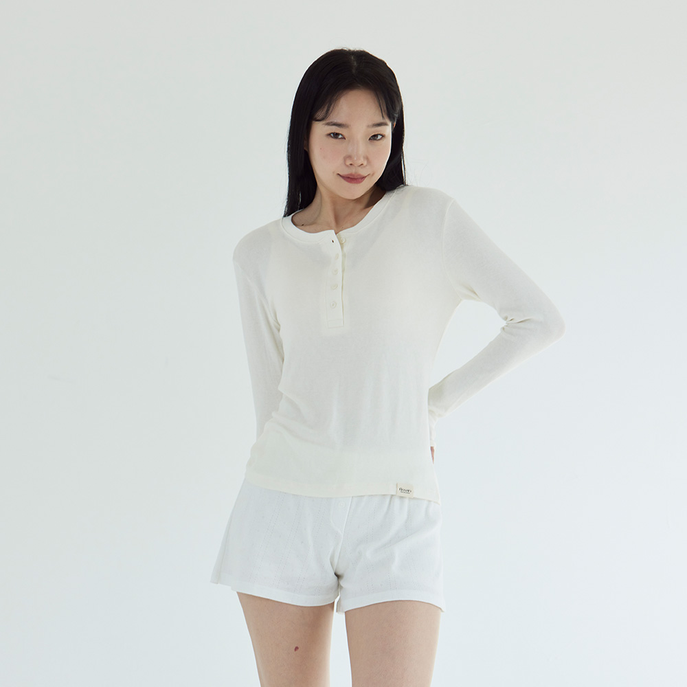 슬림9 클래식 레이어드 롱+클래식 와플 파자마 커플 잠옷 여름잠옷세트 - 상세 이미지 2