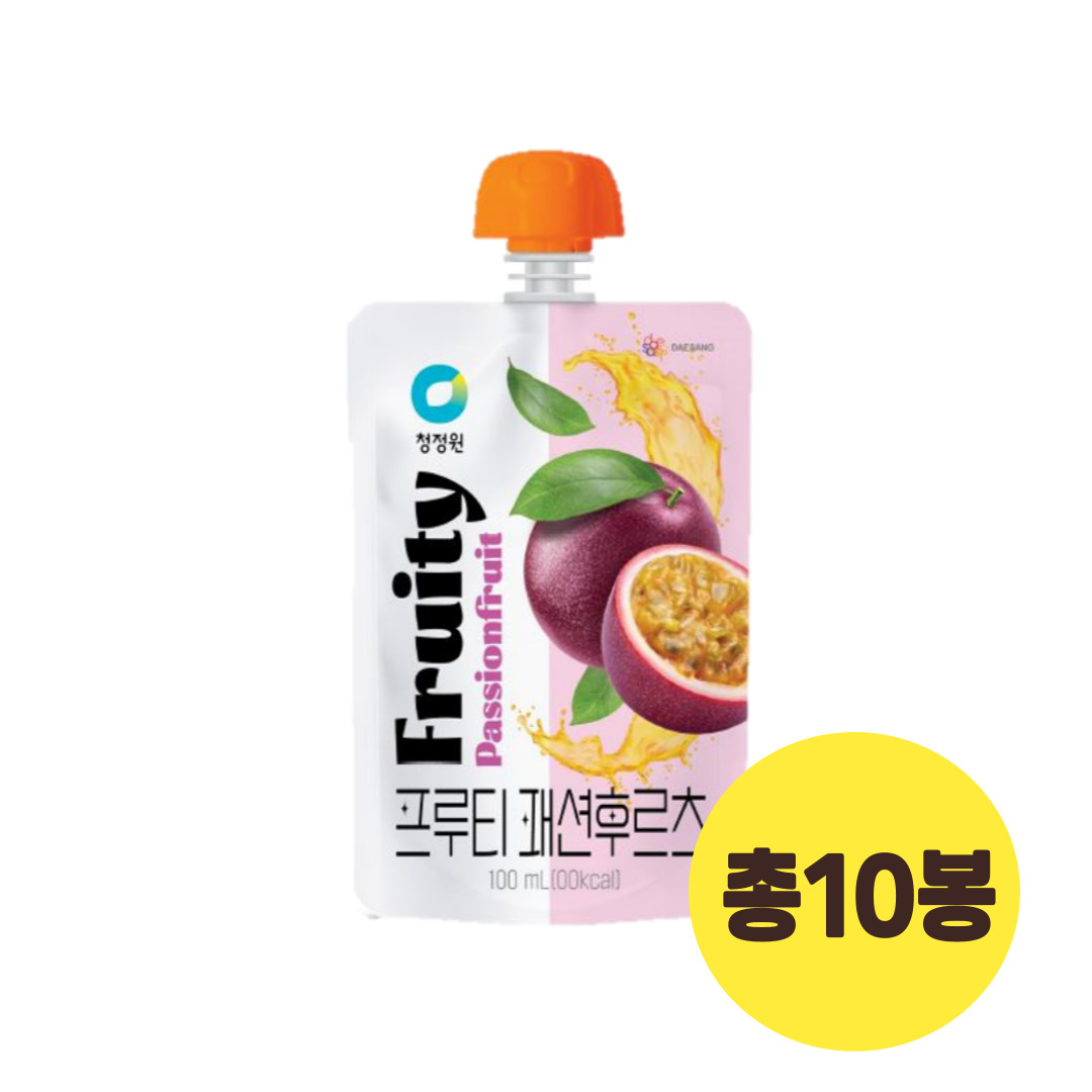 청정원 프루티 패션후르츠 100ml 총10개 - 상품 이미지