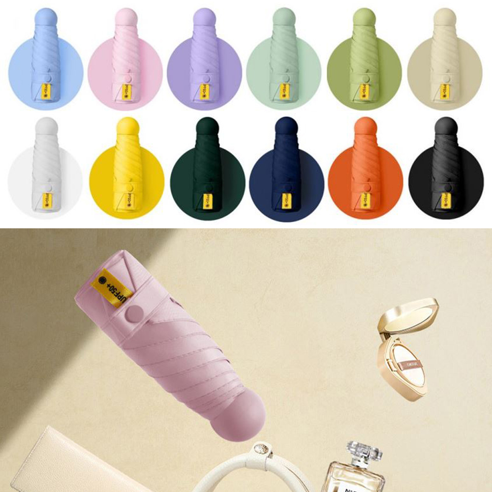 초경량 암막 우산 휴대용 uv 자외선차단 똑딱이 미니 양산 - 상품 이미지
