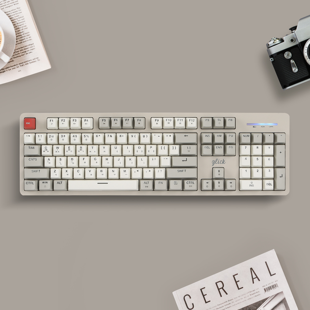 지클릭커 레트로 M 레드 SPR-104K RGB 저소음 무선 블루투스  키보드 제품 이미지