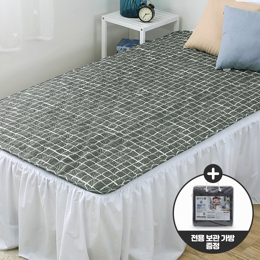 곰표한일전자 전기요 세탁가능한 워셔블 캠핑 전기매트 스퀘어그레이 싱글