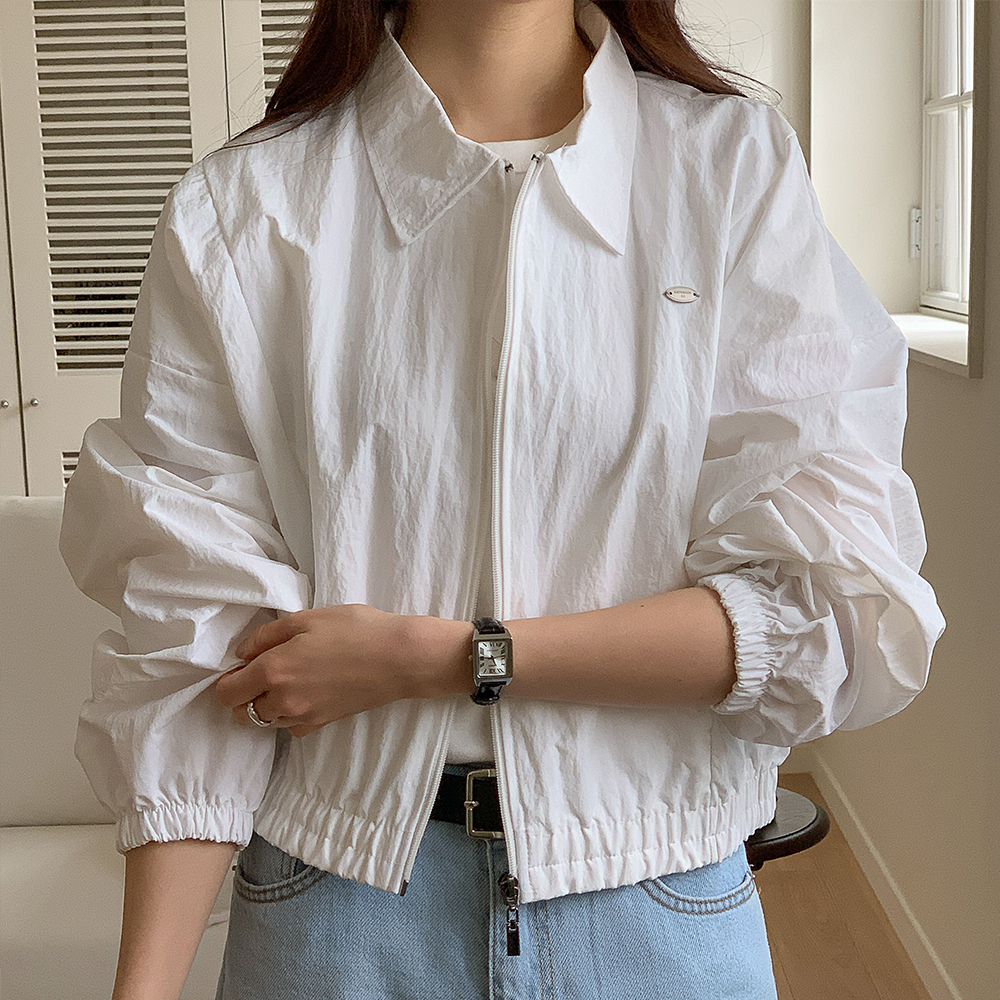 바스락 여자 바람막이 자켓 홑겹 얇은 크롭바람막이 이미지 6
