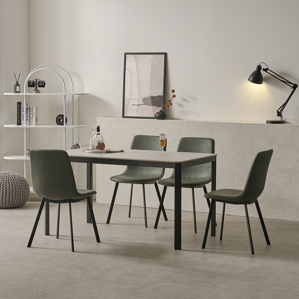 에븐 4인용 세라믹 식탁+의자 세트 1400 (의자4)