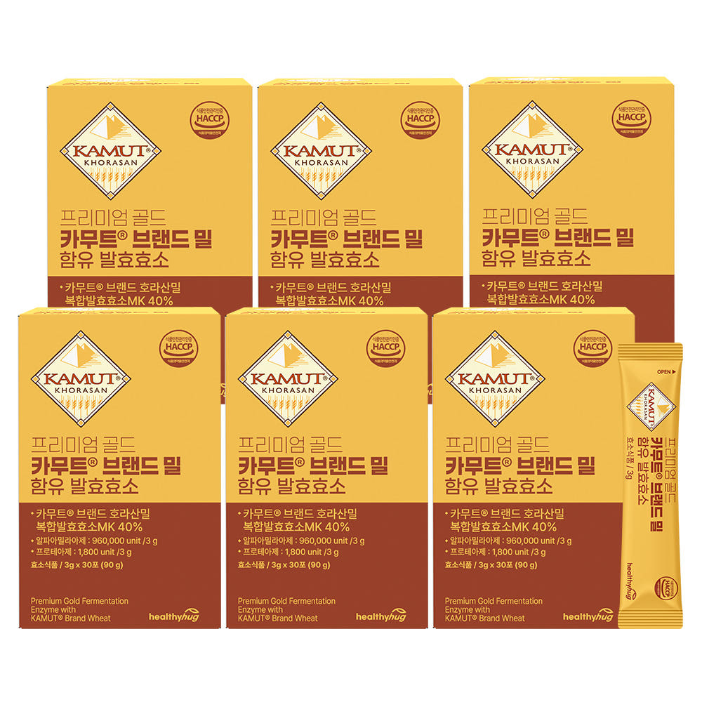 헬씨허그 프리미엄 골드 카무트 효소 브랜드밀 함유 발효 효능 가루 90g, 6개 - 상세 이미지 4