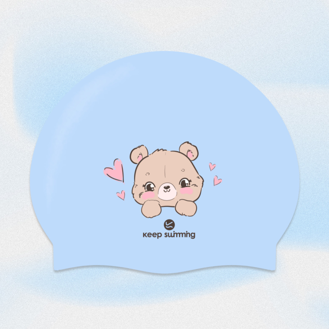 테디버니키티 실리콘수모 하트수모 귀여운수모 일러스트 동물 캐릭터수모 수모코디 여자수모 어린이 아동 생존수영 - 상세 이미지 2