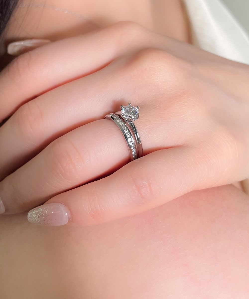 7부 다이아 반지 랩 IGI GIA 6발 프로포즈 웨딩 기념일 이터니티 가드링 포함 여자 - 상세 이미지 4