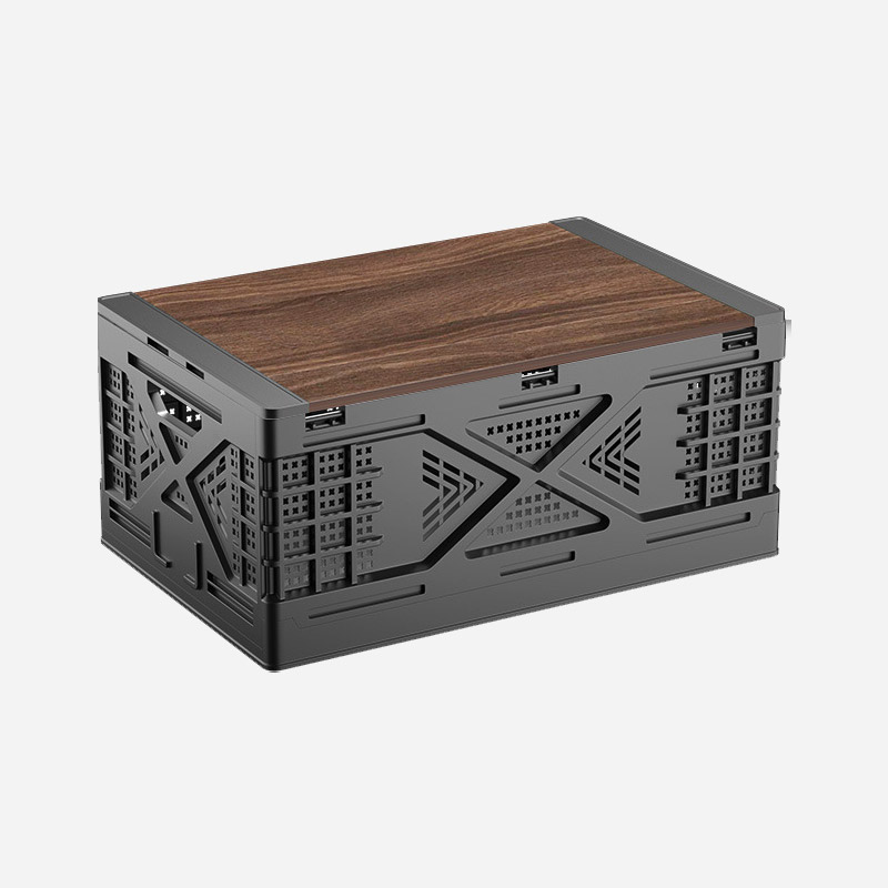 KOOLMAN(쿨맨) 크랙 폴딩 캠핑박스 단품 50L, 블랙 + 상판 (세트)