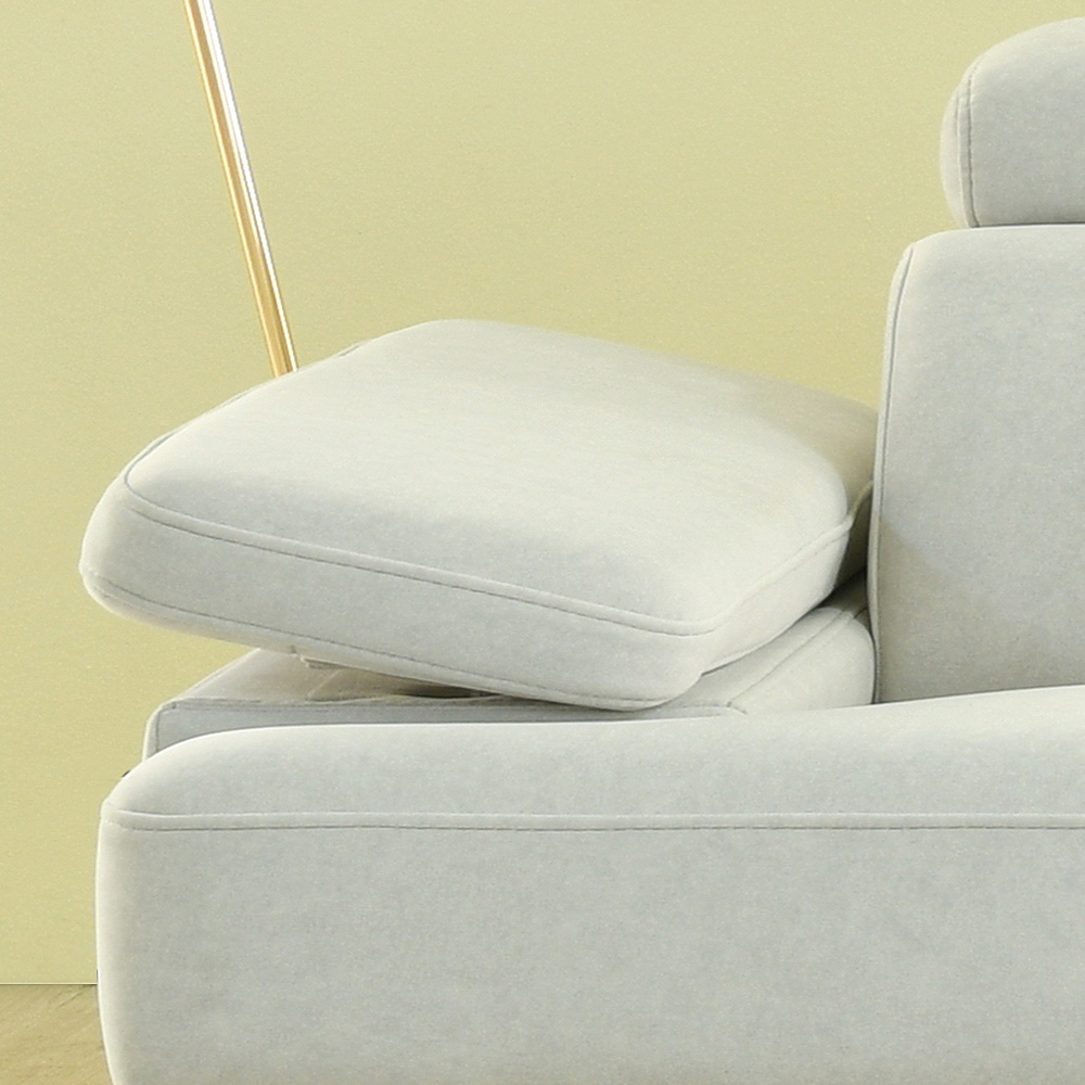 스코나 아드모 조야 아쿠아텍스 패브릭 이지클린 헤드틸팅 소파 스툴미포함, 연그레이, 3인용