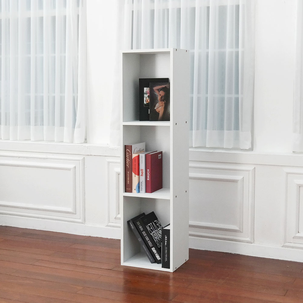 루이스 H1200 책장 300x240x1200mm, 3단, 화이트 - 메인 이미지