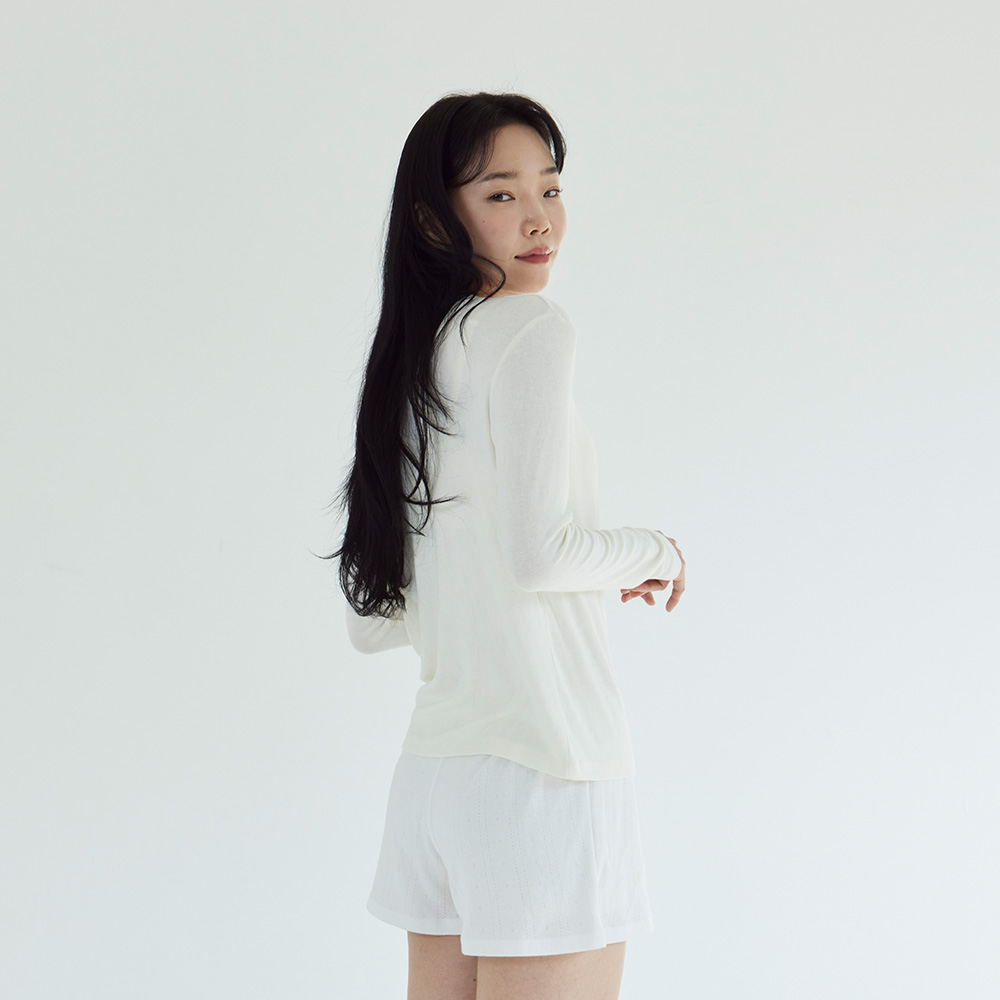 [베이직 잠옷] 슬림9 클래식 레이어드 롱슬리브티 잠옷 긴팔티 - 상세 이미지 5