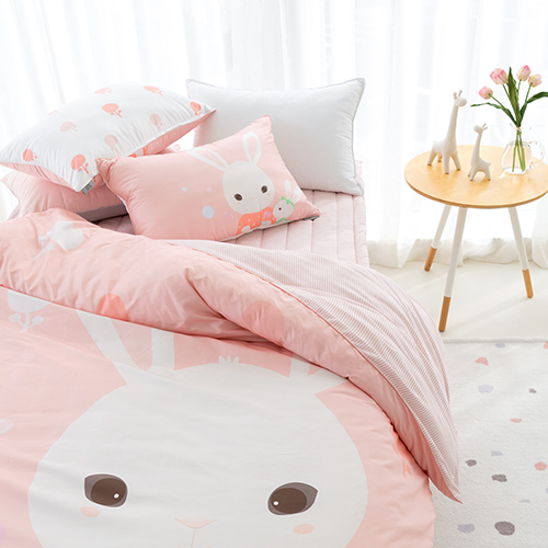 키즈 알러지 사계절 무봉제 누빔 이불커버 패드세트 에이미핑크 (토끼), S.SS(싱글.슈퍼싱글겸용)