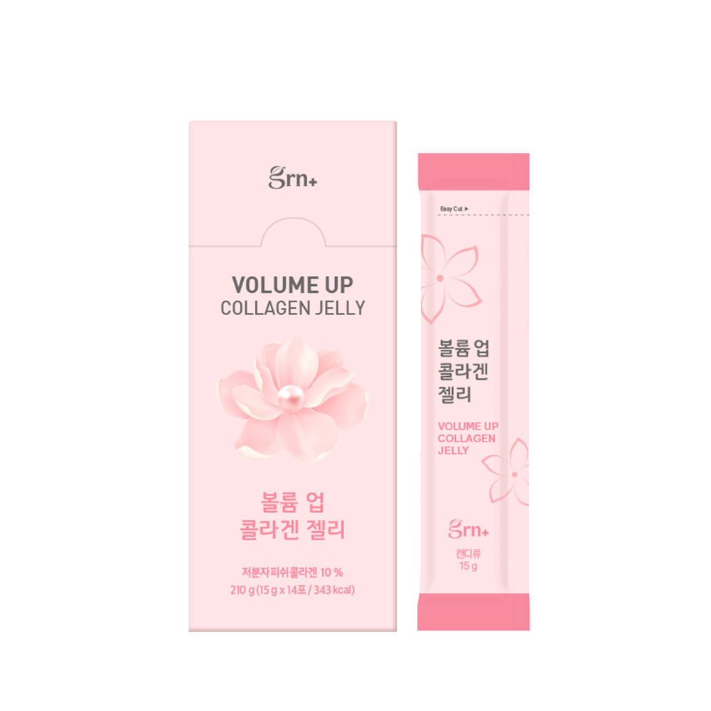 GRN 볼륨업 저분자 피쉬 콜라겐 젤리 히알루론산 장 건강 14포, 1개 - 상품 이미지