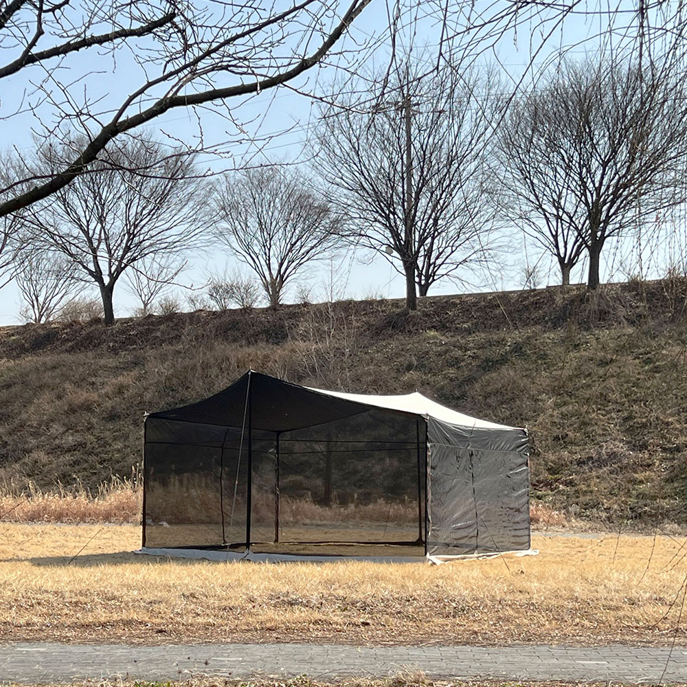 지퍼 타프 블랙코팅 쉘터 메쉬 스크린 아릭시 300D 단품 헥사 M