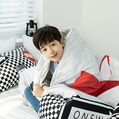 키즈 알러지 사계절 무봉제 누빔 이불커버 패드세트 레이싱 (자동차), S.SS(싱글.슈퍼싱글겸용)