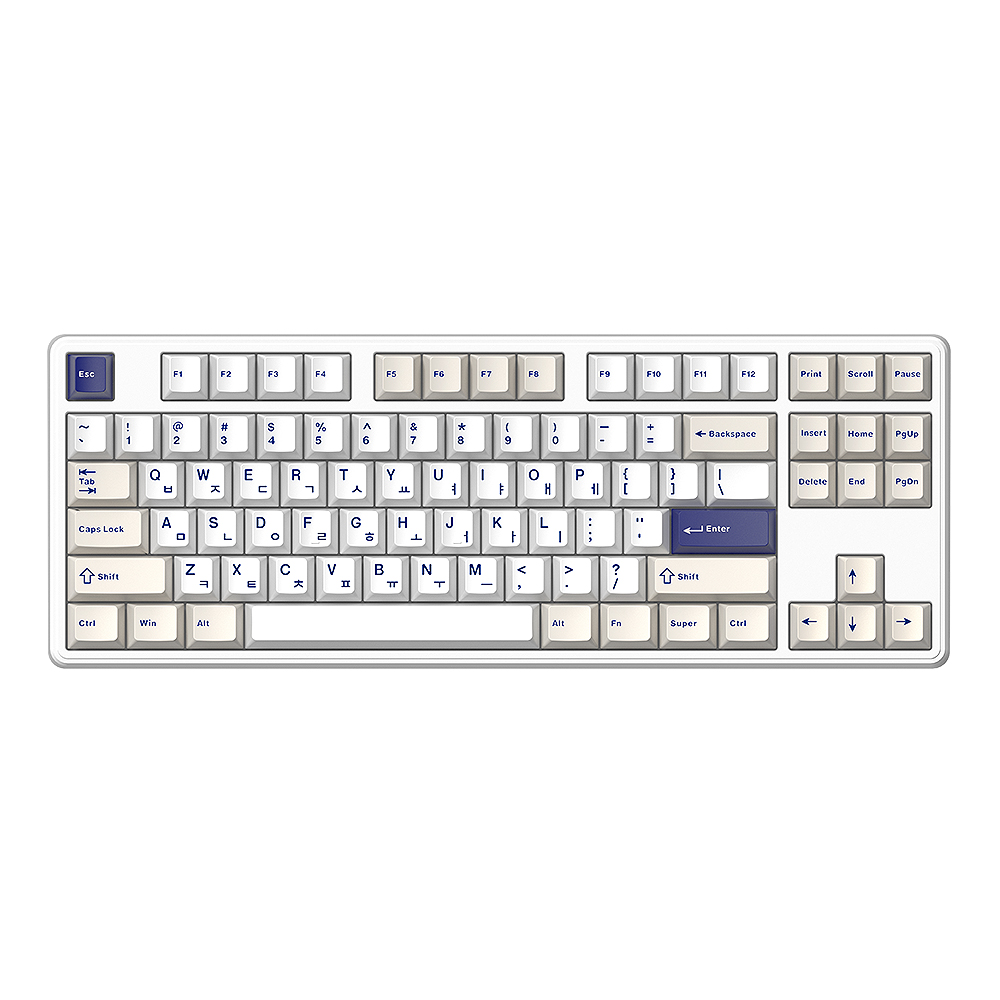 (가성비 사무용 키보드) GK797PRO 3모드 폼떡 가스켓 기계식키보드 오션 화이트, 브라운슈가 저소음 토독, 35g