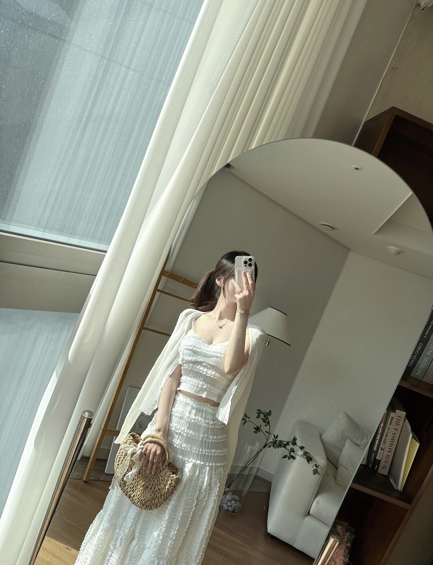 [신상💛롱ver*/숏ver*]동남아 휴양지 캡내장 프릴 나시 투피스 세트 상세 이미지 6