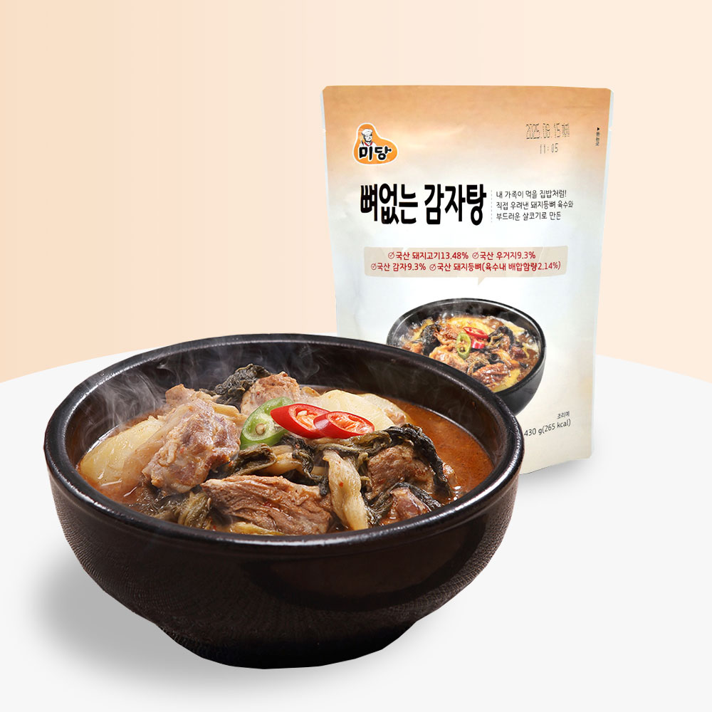 미당 뼈없는 감자탕 430g 국산재료 실온 순살 즉석탕 3개