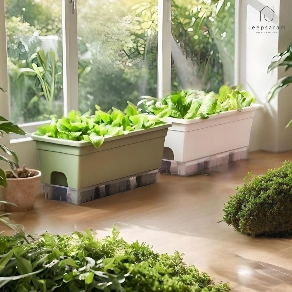 1+1 텃밭 화분 긴형 대형 플라스틱 텃밭 상추 수경재배 대파 키우기 제품 이미지