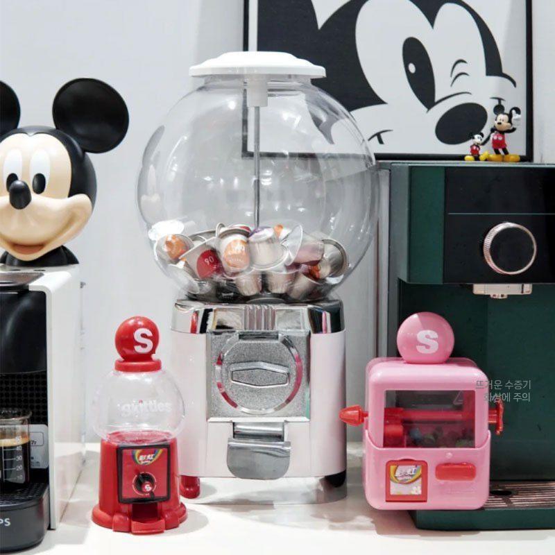 인테리어 커피 캡슐 뽑기 보관함 이벤트 미니 뽑기기계 일리 네스프레소 케이스 커피정리함 흰색(베어메탈)