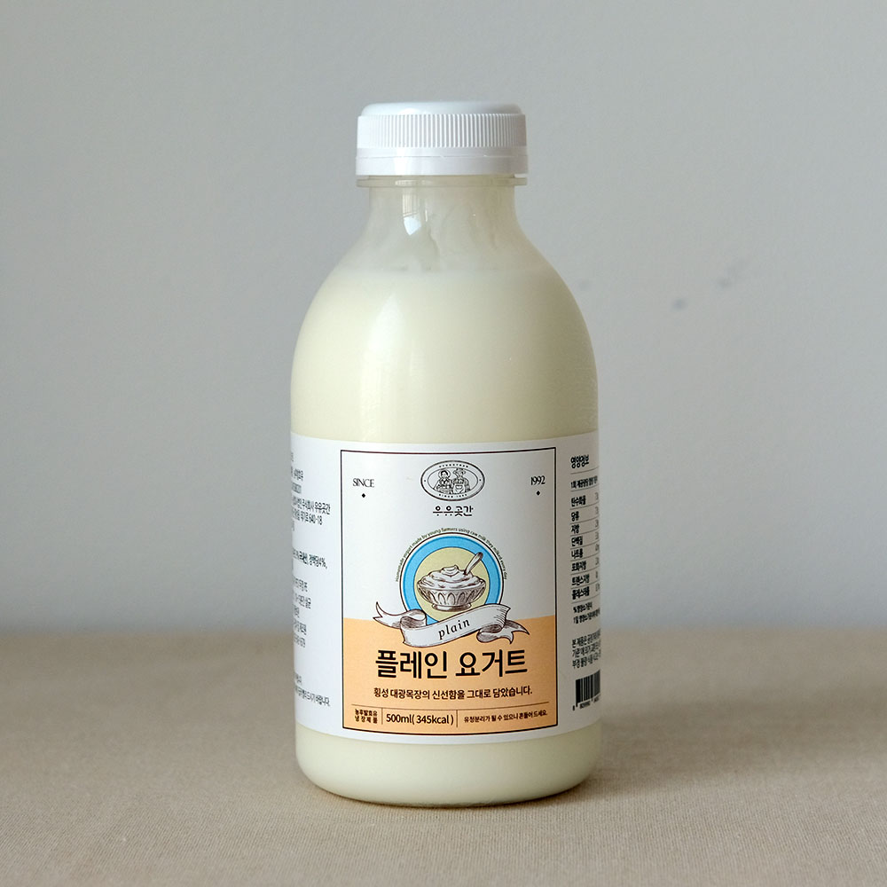 우유곳간 목장 직송 수제 마시는 요거트 플레인, 500ml, 1개 - 상품 이미지